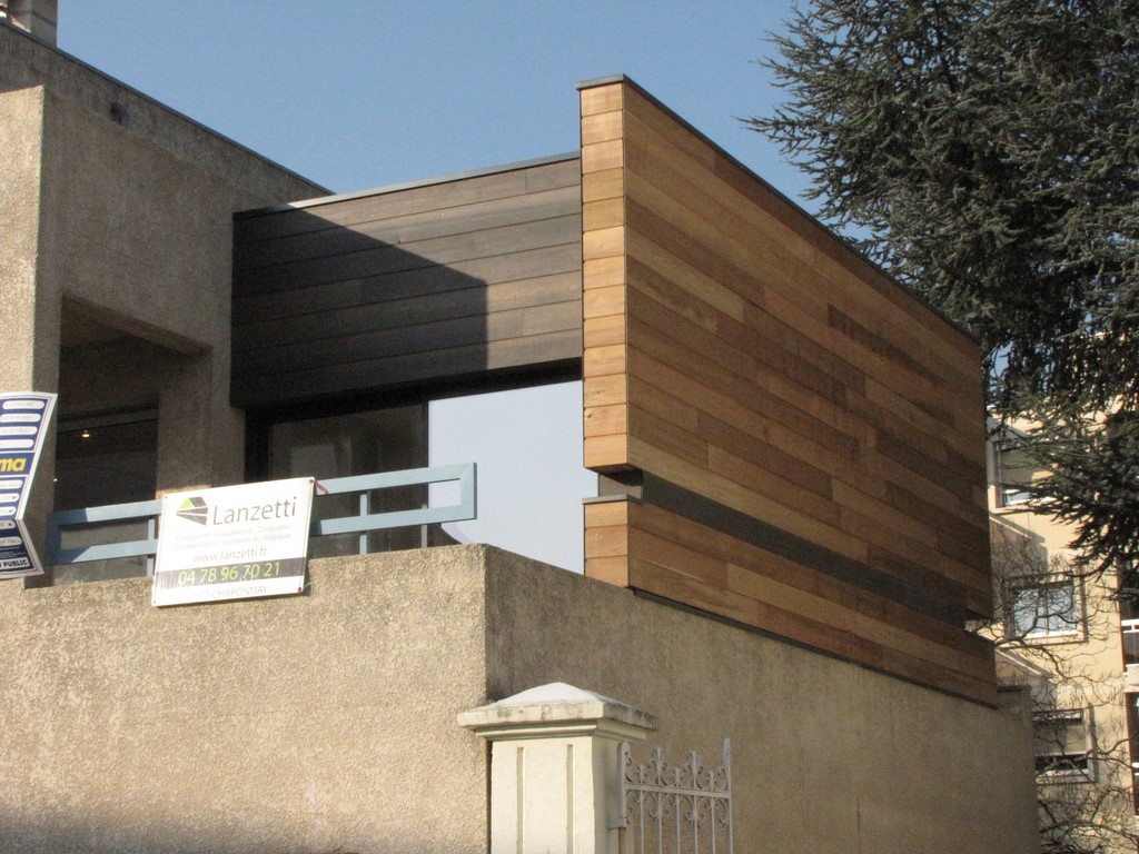 Extension en ossature bois avec bardage bois horizontal
